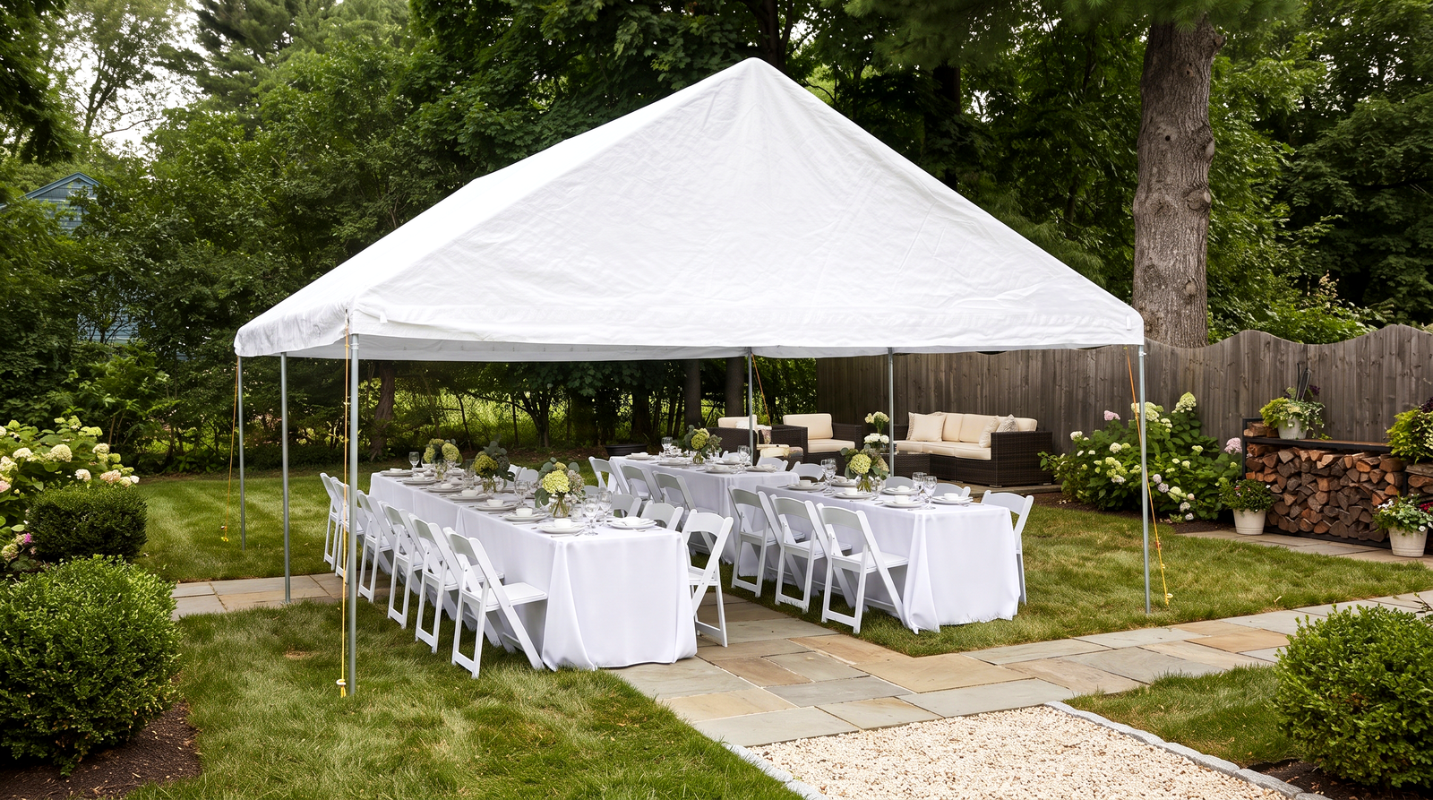 Outdoor celebration setup